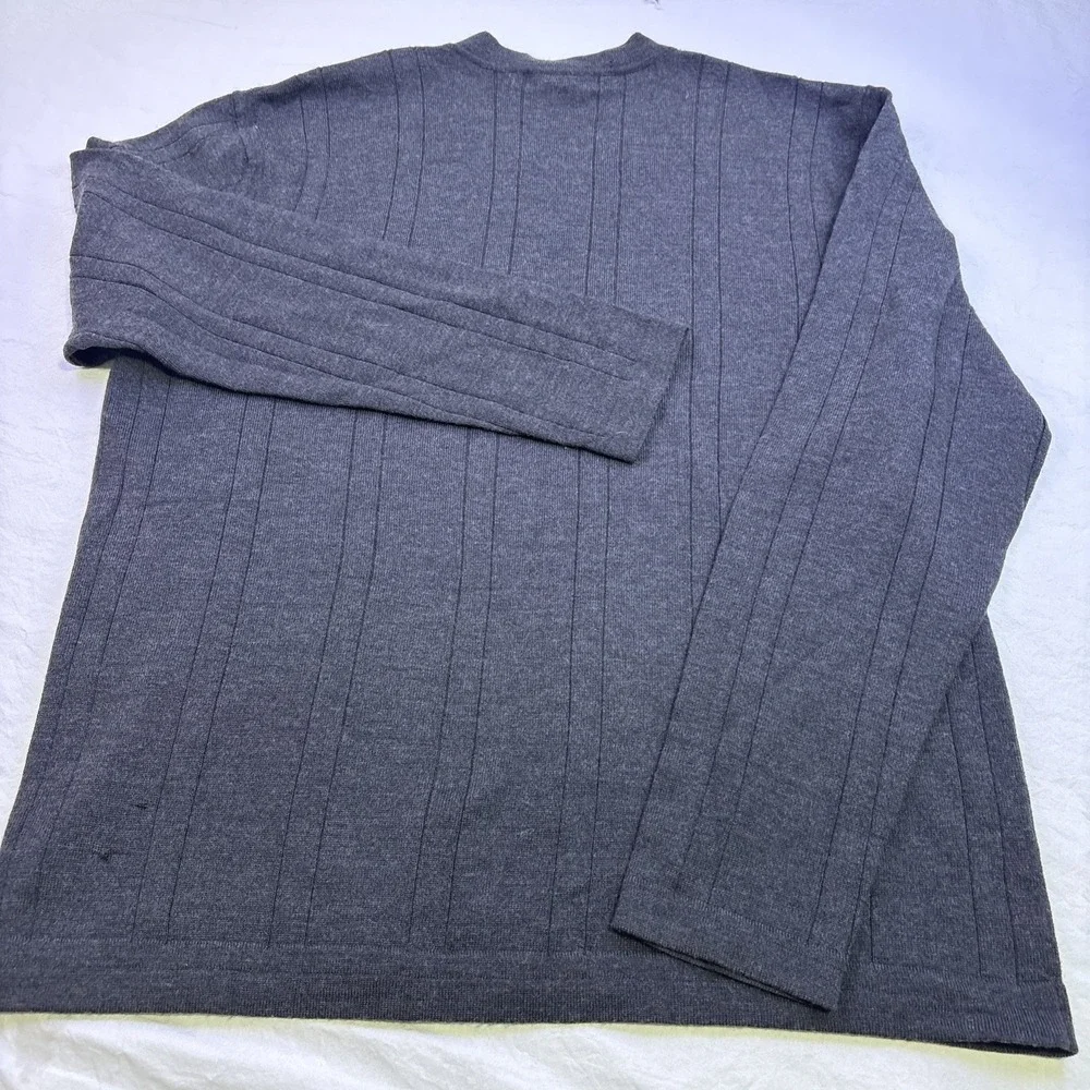 Banana Republic SWEATER MENS LARGE Extra Fine Merino Wool V NECK Ribbed  Grunge